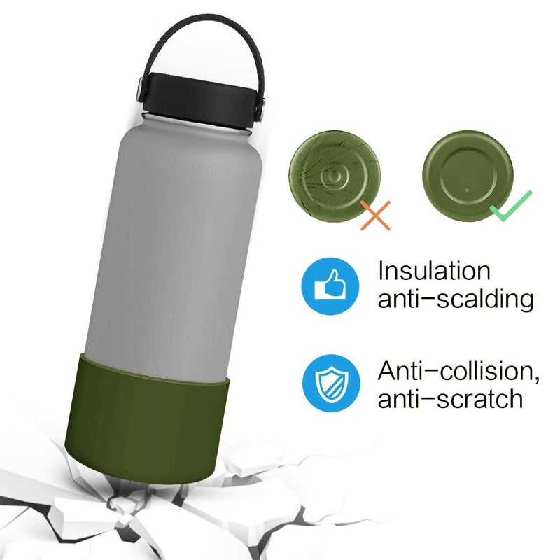 WUQID Protective Silicone Boot Sleeve for 12oz-40oz Hydro Sport Flask/Stanle Water Bottles Tumbler Anti-Slip Bottom Sleeve Cover for All Water Bottles Bottom Width of 2.83-2.95in - Image 2